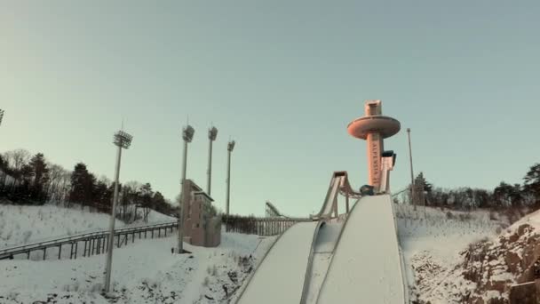 Προβολή Χιονοδρομικό Κέντρο Pyeongchang Όπλο Κορέα — Αρχείο Βίντεο