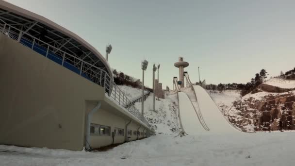 Προβολή Χιονοδρομικό Κέντρο Pyeongchang Όπλο Κορέα — Αρχείο Βίντεο
