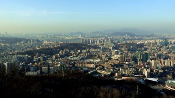 Pozorování Pohled Hory Umyeon Soulu Korea — Stock video