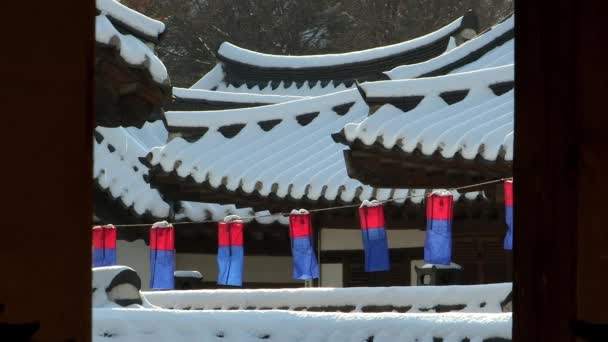 Vissa Detaljer Koreanska Traditionella Hus Seoul Korea — Stockvideo