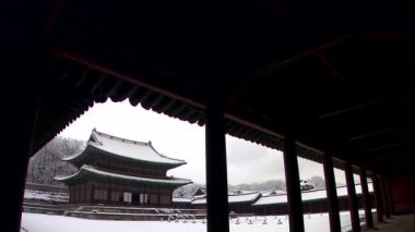 Kışın Seul geleneksel Kore Palace alace