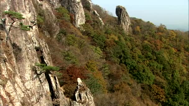 Vista Pitoresca Paisagem Montanhosa Coreia Sul — Vídeo de Stock