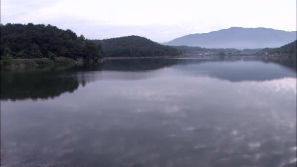 Malebný Pohled Jezero Korejských Horách Gyeongju Gyeongbuk Korea — Stock video