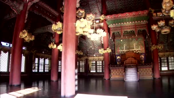 Interiér Tradiční Korejské Paláce Changdeokgung Soulu — Stock video
