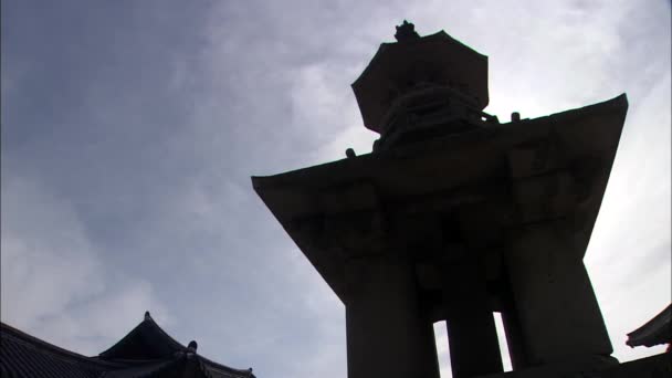 Silhouette Traditional Ancient Building Bulguk Temple Gyeongju Gyeongbuk Korea — Stock Video