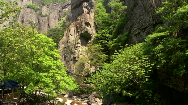 Cheongsong silah manzarada dağlar — Stok video