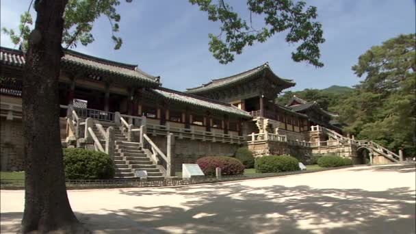 Vista Del Templo Tradicional Coreano Templo Bulguk Gyeongju Gyeongbuk Corea — Vídeos de Stock