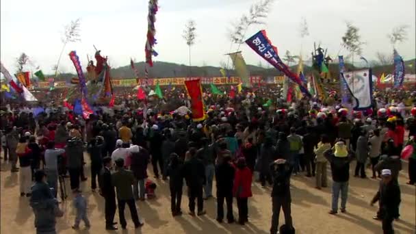 Люди святкують свято Корейська Choo Сук — стокове відео