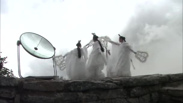 Vrouwen Die Dansen Traditionele Bruiloft Zuid Korea — Stockvideo