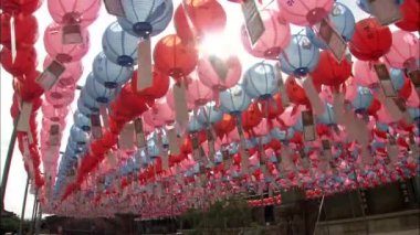 Hwaeomsa tapınak geleneksel lambalar