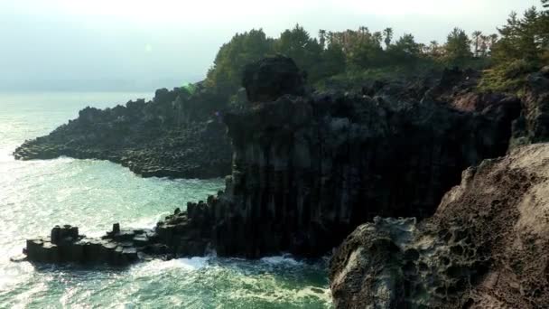 柱状节理的济洲岛 — 图库视频影像