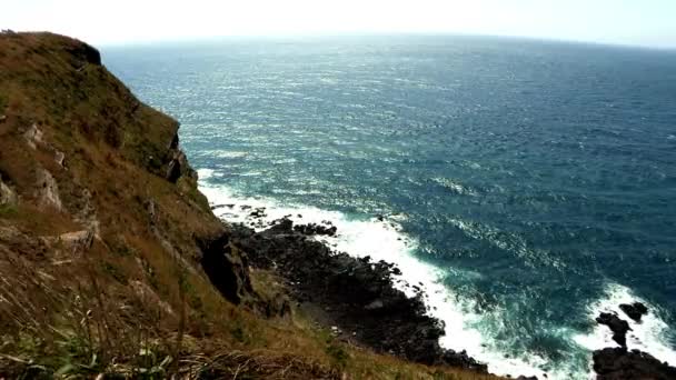 Panoramaof θάλασσα νησί Jeju — Αρχείο Βίντεο