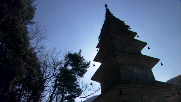 Traditional ancient stone pagoda — Stock Video