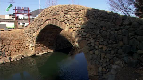 Vista del puente sobre el río — Vídeo de stock