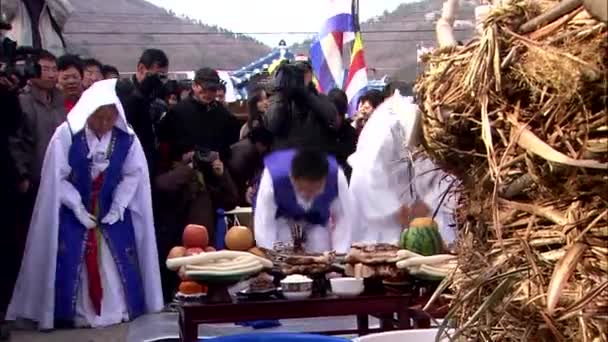 Changnyeong Gun Gyeongsang Provinz September 2007 Koreanischer Choo Suk Feiertag — Stockvideo