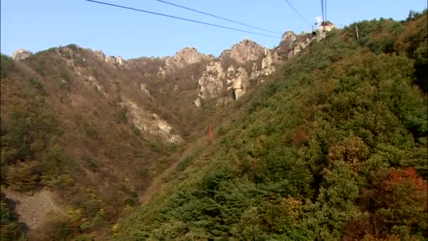 Vista Dalla Funivia Alberi Montagne Corea Del Sud — Video Stock