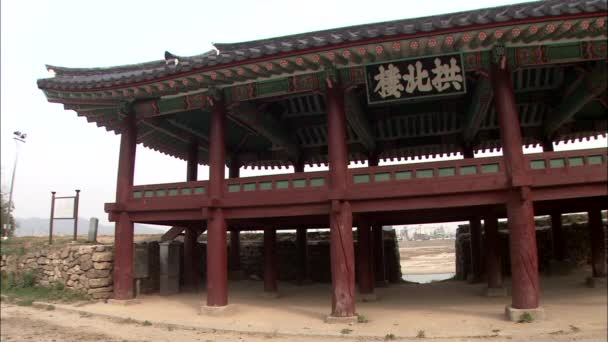 View Traditional Ancient Korean Fort Gongju Chungcheongnam Korea — Stock Video