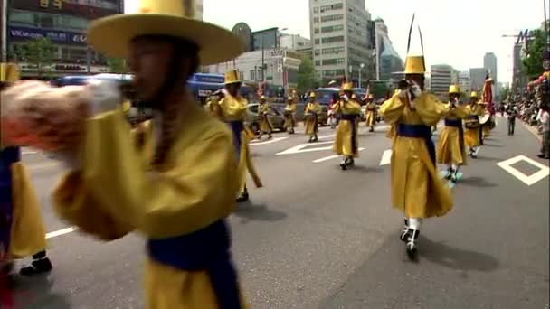 Koreanische Traditionelle Musikparade Jongmyo Korea — Stockvideo