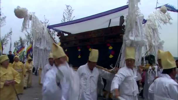 Feriado Religioso Tradicional Jindo Gun Jeollanam Coréia — Vídeo de Stock