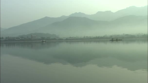 Scenic Reflection Lake Mountains Gongju Chungcheongnam Korea — Stock Video