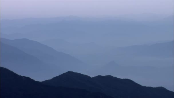 Vista Montanhas Azuis Crepúsculo Gongju Chungcheongnam Coréia — Vídeo de Stock