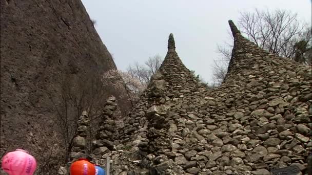 Vista Vicino Della Torre Pietra Buddha Jinan Gun Jeonbuk Corea — Video Stock