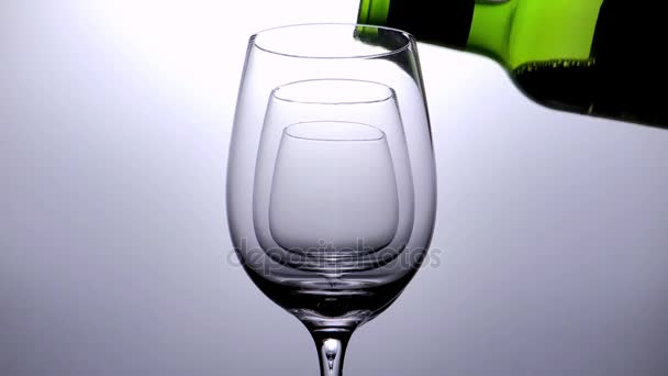 Wine pouring in wineglass — Stock Video
