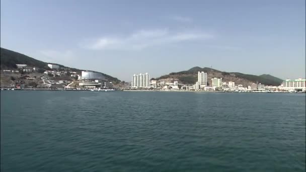 Geoje-si deniz güneşli gün manzarası — Stok video