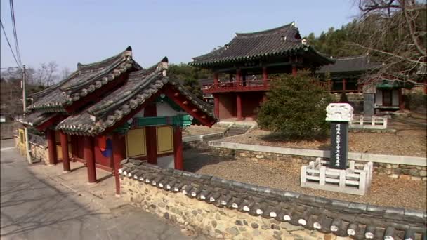 Weergave Van Traditionele Koreaanse Tempel Chungdo Gun Gyeongbok Zuid Korea — Stockvideo