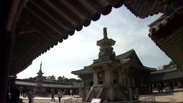 Παραδοσιακό Αρχαίο Κτίριο Κορέας Στο Ναό Bulguk Γκγιεονγκτζού Gyeongbuk Κορέα — Αρχείο Βίντεο