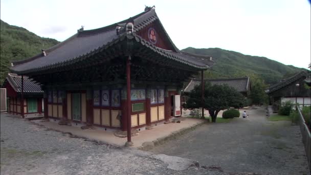 Vista Detallada Del Templo Colorido Gurye Provincia Jeollanam Corea — Vídeos de Stock