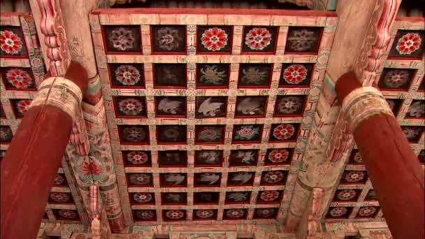 Ceiling of buddhist Temple — Stock Video