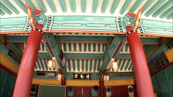 Lyktor på takfoten av templet — Stockvideo
