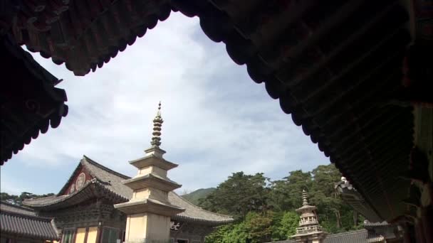 Edificio antico tradizionale, Tempio di Bulguk-sa a Gyeongju-si, Gyeongbuk, Corea — Video Stock