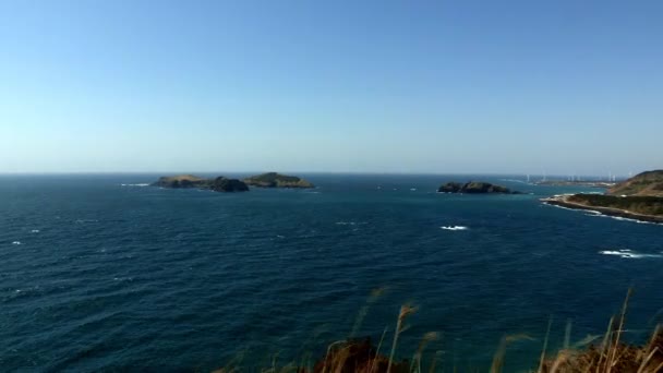 Panorama van de zee van Jeju-eiland — Stockvideo