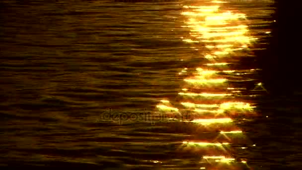 太阳在海面上反射的灯光水 — 图库视频影像