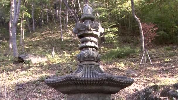 Pagoda de piedra en el Parque Nacional Jirisan — Vídeos de Stock