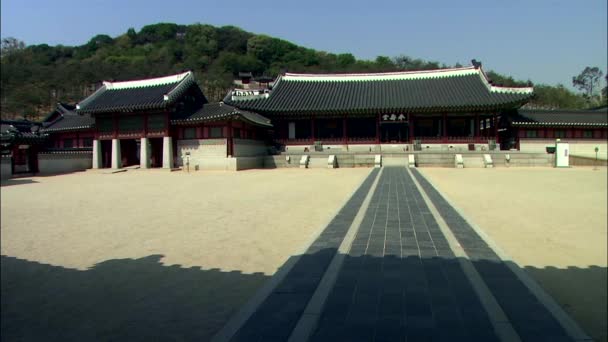 Veduta Del Cortile Della Fortezza Coreana Suwon Hwaseong — Video Stock
