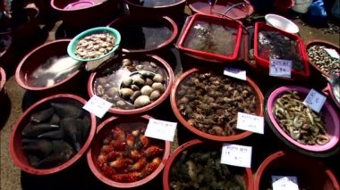 Seocheon-gun, Chungnam-si, Kore Kore deniz ürünleri pazarında