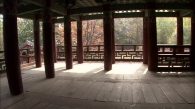 Geleneksel eski Kore kale, Gongju-si, Chungcheongnam-do Kore görünümü