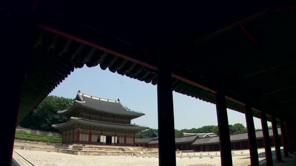 Detalles Palacio Coreano Tradicional Changdeokgung Seúl — Vídeos de Stock