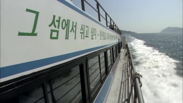 Crucero flotando en el mar — Vídeos de Stock