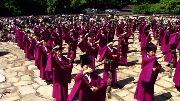 Desfile Tradicional Changdeokgung Palace Seul — Vídeo de Stock