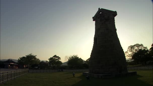 Silhouette Korean Construction Gyeongju Gyeongbuk Korea — Stock Video