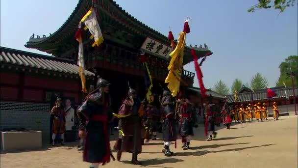 Cérémonie Changement Garde Dans Forteresse Coréenne Suwon Hwaseong — Video