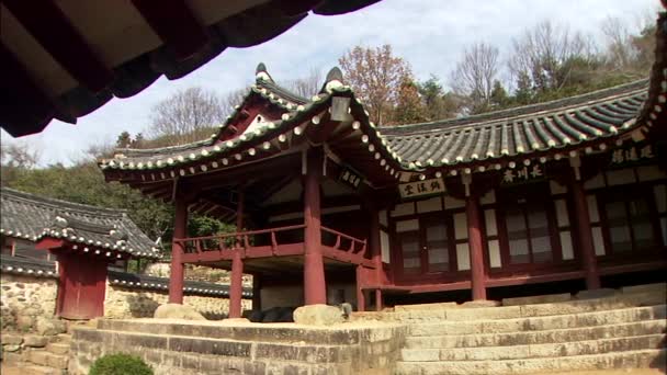 Templo Tradicional Coreano Jangheung Gun Jeollanam Coréia — Vídeo de Stock
