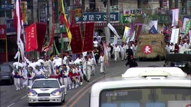 Άνθρωποι πανηγύριζαν Κορέας Choo-suk Ενοικιαζόμενα — Αρχείο Βίντεο