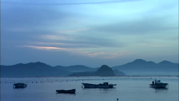 Barcos en el mar en Corea — Vídeo de stock