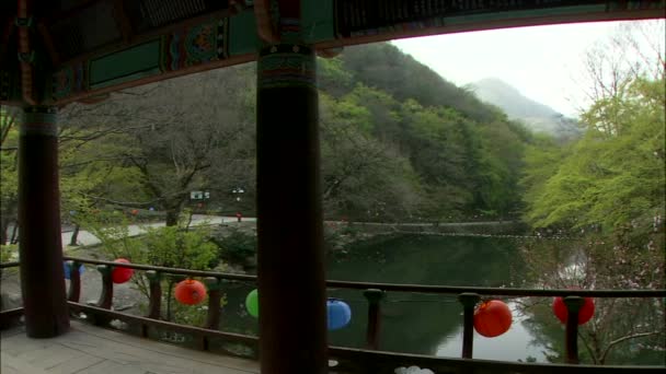 Uitzicht Vanaf Tempel Jangseong Gun Jeollanam Zuid Korea — Stockvideo