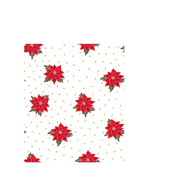 Fond sans couture avec poinsettias rouges — Image vectorielle